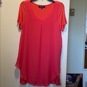 Orange mid length swing dress